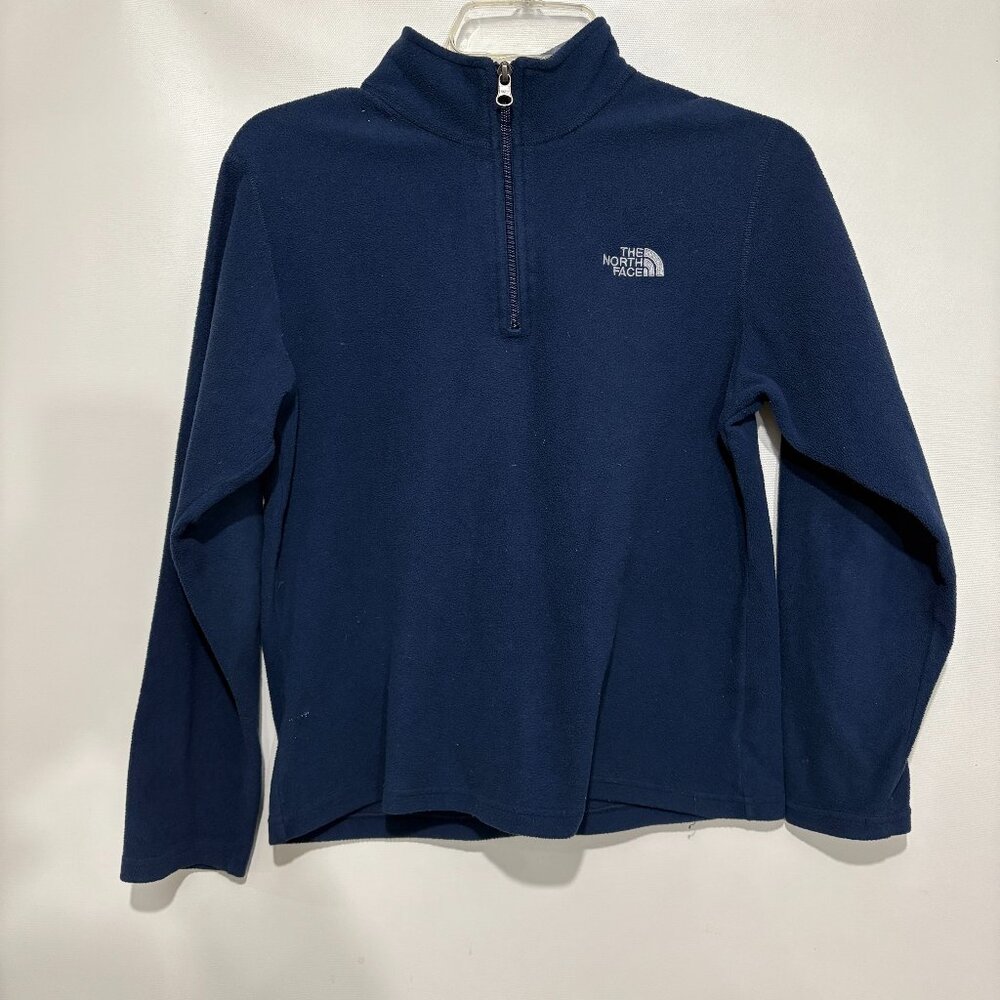 The North Face Boys L 14-16 Navy Blue Fleece 1/2 Zip Pullover Lightweight